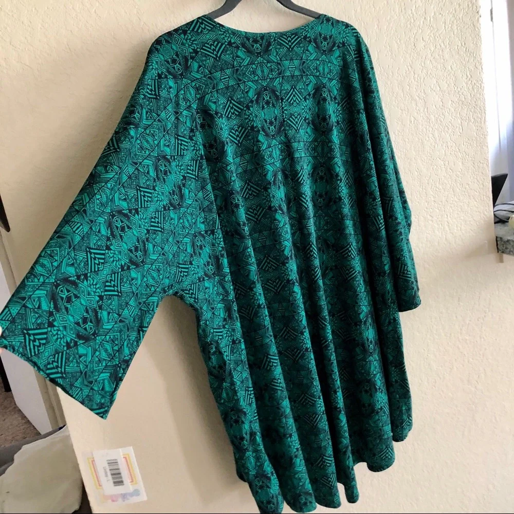 LuLaRoe Teal Patterned Cardigan - Picture 7 of 7
